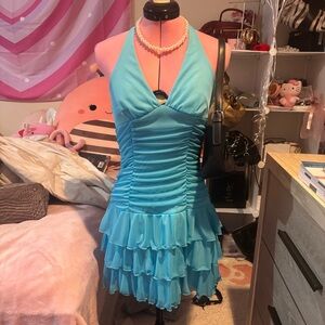 XOXO Light Blue Halter Dress
